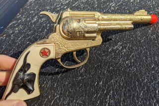 Vintage 1950s Hubley Texan Jr Gold Finished Toy Cap Gun
