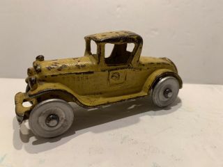 Vintage 1920’s Cast Iron Yellow Coupe Toy Car Ac Williams,  Kilgore,  Arcade