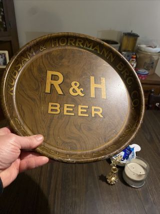 Vintage R & H,  Rubsam & Horrmann Brewing Co.  Beer Tray Stanton Island Ny Rare