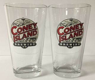 Coney Island Brewing Co Pint Glass 16 Oz Set Of Two (2) Glasses
