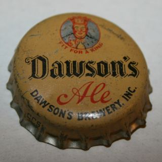 Vintage Cork Lined Beer Bottle Cap Crown Dawson 