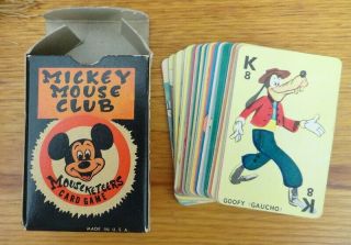 1950s Vintage Disney Mickey Mouse Club Mouseketeers Card Game Russell Mfg Co