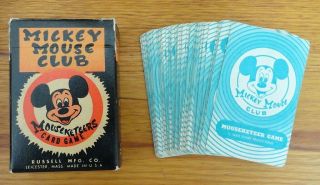 1950s Vintage Disney Mickey Mouse Club Mouseketeers Card Game Russell Mfg Co 2