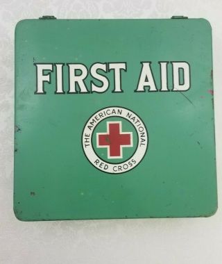 The American National Red Cross Vintage First Aid Kit Wall Mountable Near