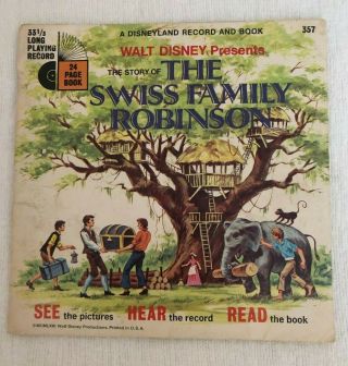 Walt Disney The Swiss Family Robinson Record And Book