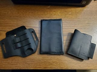 Edc Pocket Organizer X 2 And Field Notes Cover Black Leather