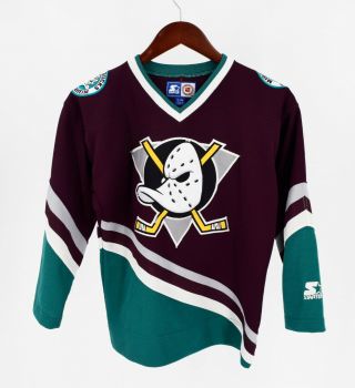 Vintage 90s Starter Anaheim Mighty Ducks Jersey Size Small Nhl Sewn Stitched