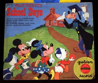 Walt Disney School Days Little Golden Record Rd61 Goofy Mickey 78rpm 1954