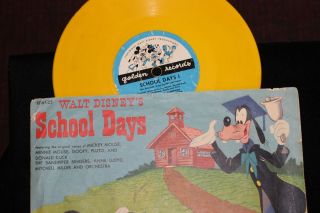 Walt Disney SCHOOL DAYS Little Golden Record RD61 Goofy Mickey 78rpm 1954 3