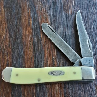 Case Xx Knife Knives Made In Usa 2003 3207 Trapper Yellow Folding Pocket