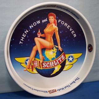 Army Air Corp Pin - Up Girl Schlitz Beer Tray