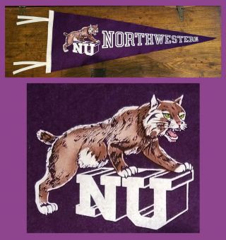 Vintage Northwestern University Wildcats Football Pennant Wow