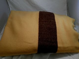 Vintage Hudson Bay Point 100 Wool Blanket Orange/brown 74 " X 92 " Approximately