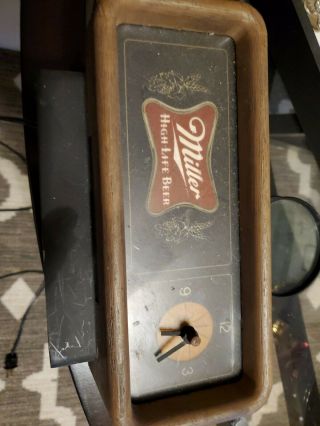 1980 Miller High Life Beer Light Up Clock Bar Sign Vintage