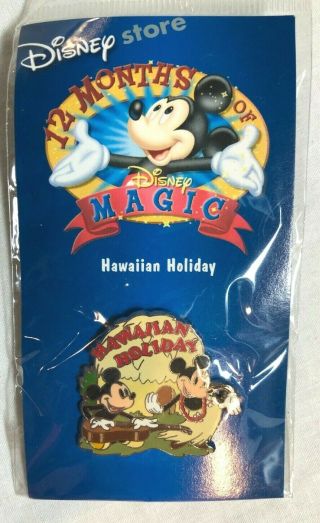 Disney Pin Hawaiian Holiday Mickey & Minnie 12 Months Of Magic - 12421