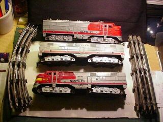 Vintage Marx O Scale Diesel Locomotive Set Santa Fe 1095 8 Piece Track