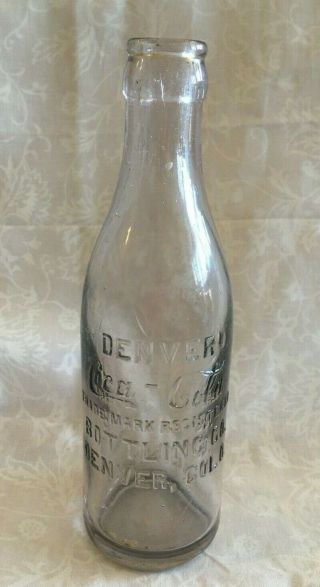 Vintage 1900’s Coca - Cola Straight Side Bottle,  Purplish,  Denver Bottling Company