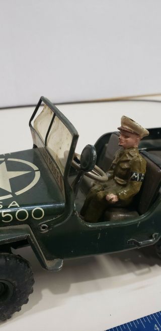 Vintage 1950`s Arnold USA Military police Jeep 2500 tin toy US - Zone Germany 2