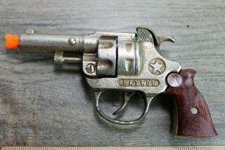 Vintage Toy Cap Gun Hubley " Patrol " Cast Iron Toy Cap Gun American Made