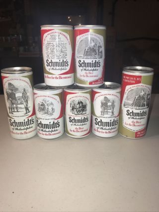 Set Of 7 Different Schmidt’s Bicentennial Beer Cans