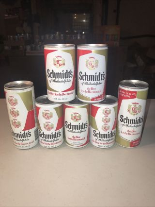 Set Of 7 Different Schmidt’s Bicentennial Beer Cans 2