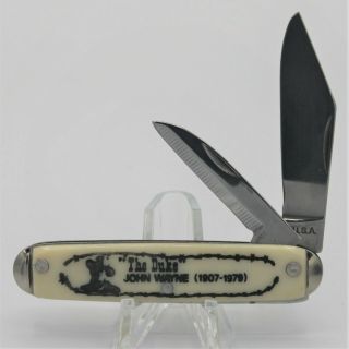 Vtg Usa John Wayne " The Duke " Commemorative Folding Pocket Knife Made In Usa