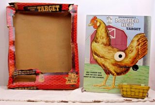 Knickerbocker Mother Hen Tin Toy Target Set Boxed