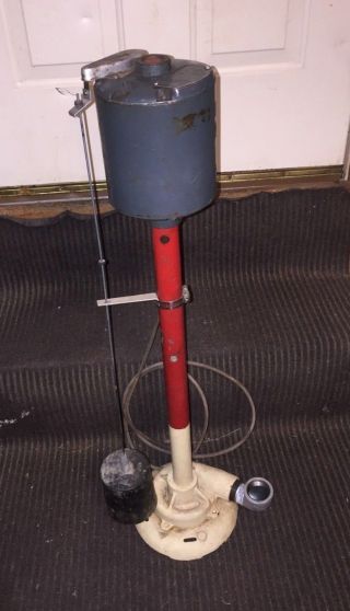 Ge Vintage Cast Iron Pedestal 1 1/4 " Water Sump Pump 35 " 36 " 1/3hp 115v 6a Motor