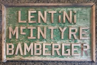 Old Vintage Adirondack Camp Carved Painted Wood Sign Mcintyre Bamberger Lentini