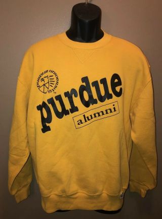 Vtg 80s Purdue University Alumni Usa 50/50 Large Sweatshirt Russel Athletic Tab