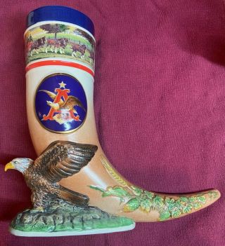 Anheuser - Busch Traditions Ceramic Horn 2005 Cs627 Beer Stein Boot