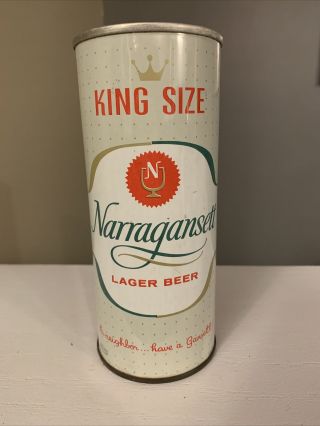 Narragansett Lager Beer (split - Line) “1964”; 16oz Zip Tab Beer Can; Cranston,  Ri