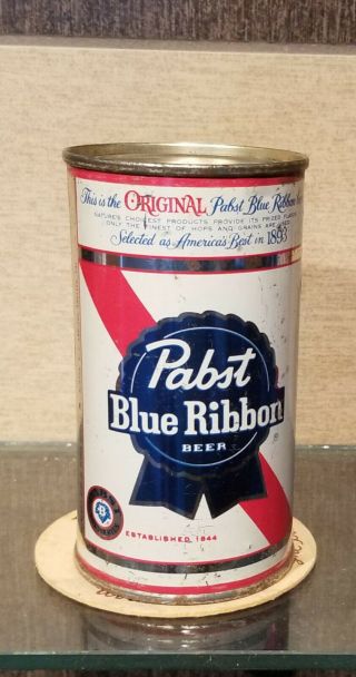 Bottom Open 1960 Pabst Blue Ribbon Flat Top Beer Can Pabst Milwaukee 4 City