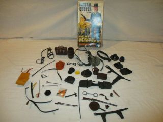 1960s Marx Johnny West Action Figure General Custer Box,  Accessories & Horse