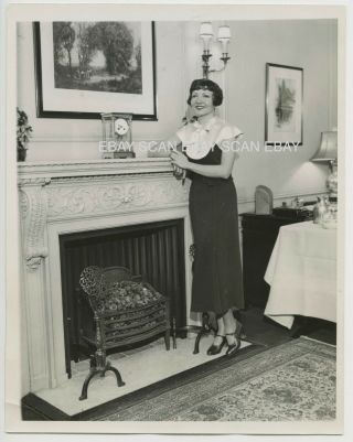 Claudette Colbert Nyc Hotel Vintage Candid Photo 1933