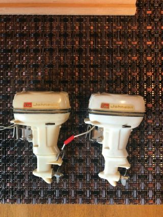 Two Plastic Toy Johnson Outboard Motors