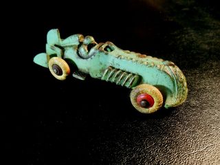 Antique Rare Hubley Cast Iron 5 1/2 " Fish Tail Race Car 2229.  All