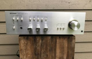Vintage Sharp Sm - 1144 Stereo Amplifier Silver Face Japan -