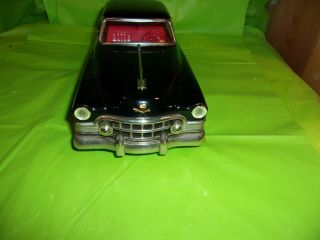 1950 CADILLAC BLACK TWO DOOR TIN FRICTION DRIVE TOY CAR 2