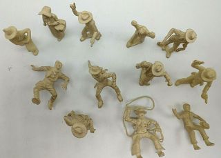 1950 ' s Roy Rogers & Western Ranch Marx Playset 60 MM Cowboys Matched Set of 12 2