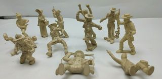 1950 ' s Roy Rogers & Western Ranch Marx Playset 60 MM Cowboys Matched Set of 12 3