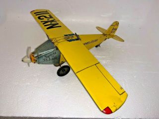 Vintage Htc Charles Lindberg Spirit Of St Louis Tin Toy Airplane Vg Japan