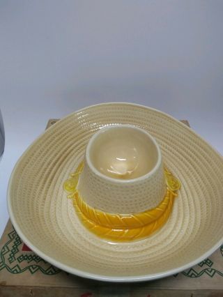 The Señor Sombrero Chips And Dip Bowl Vintage Ceramic 2