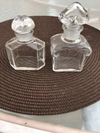 Vintage 2 Guerlain Baccarat & Nancy Art Deco Crystal Perfume Bottles