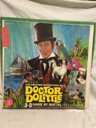 Vtg Mattel 1967 The Adventures Of Doctor Dolittle 3 - D Game Usa Made