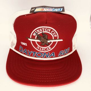 Vintage 1992 Nascar Winston Cup Daytona 500 Usa Snapback Trucker Hat Cap Racing