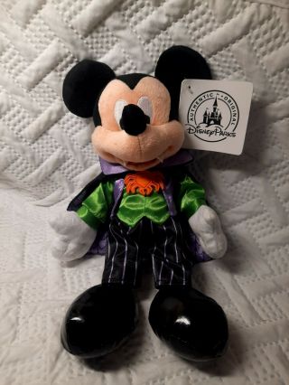 Disney World Parks Mickey Mouse Vampire Halloween Green Dracula Plush Stuffed