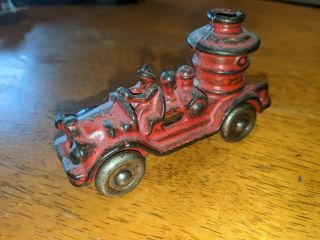 Antique Cast Iron Toy Kenton Hubley Arcade Fire Engine Pumper Truck.