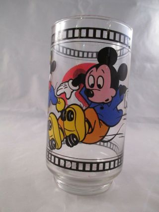 Mickey On Skates Vintage Mickey Mouse Club Drinking Glass Walt Disney Production
