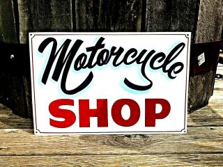 Special Order - Vintage Motorcycle Shop Sign Art Gas Station Sign Double Sided